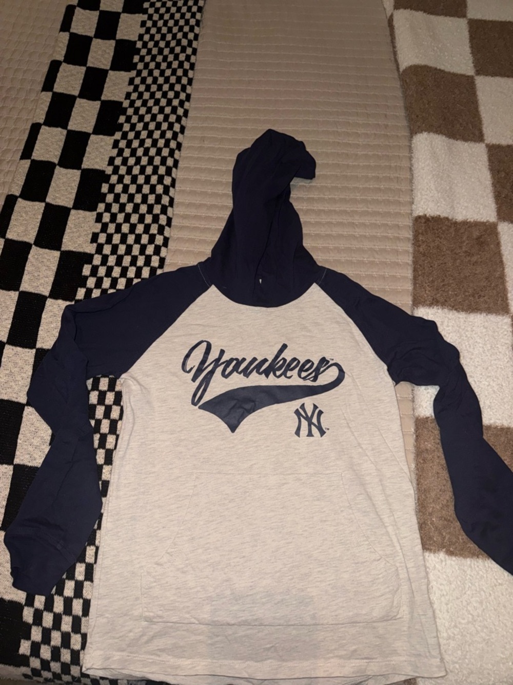 Genuine Merchandise Navy & Heather Gray Raglan Hoodie Tee